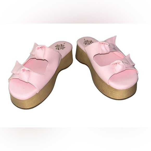 🌸 NWT!! SAM & LIBBY PASTEL PINK INDIE DOUBLE BOW SANDAL SLIDES!! 🌸 - Picture 6 of 16